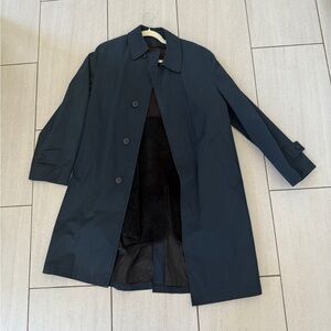 Men's vintage Navy Blue trench Coat